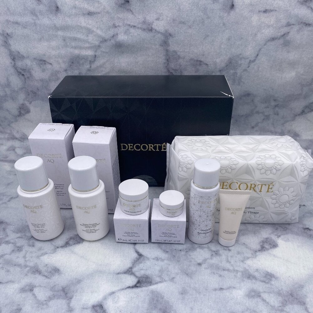 DECORTE Skincare Set-Cleansing,Lotion,Emulsion,Eye,Balm,Cream&Pads-7pc-BOXED-NEW - Picture 2 of 16